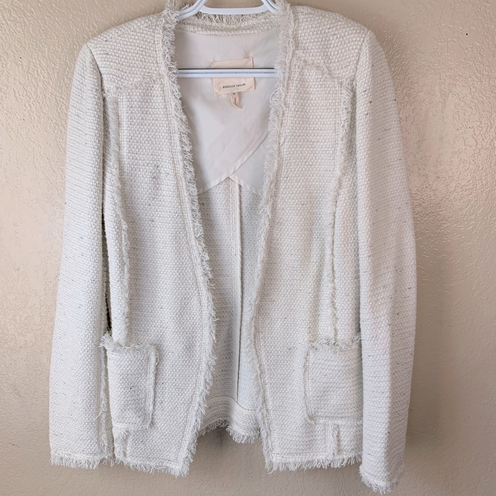 Rebecca Taylor Cream Textured Blazer